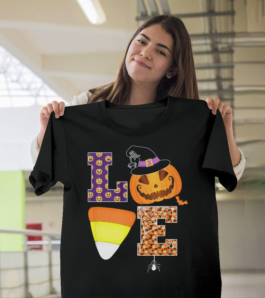Halloween Pumpkin Candy Corn Love T-Shirt