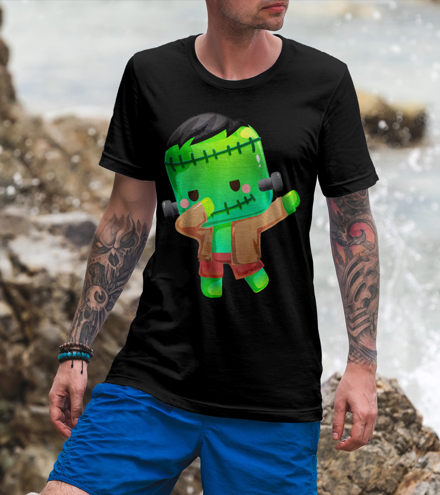 Cute Cartoon Dabbing Frankenstein Monster T-Shirt