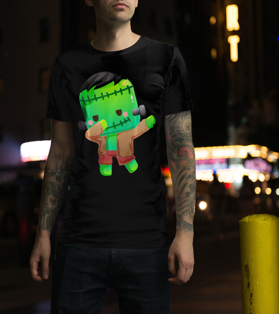 Cute Cartoon Dabbing Frankenstein Monster T-Shirt