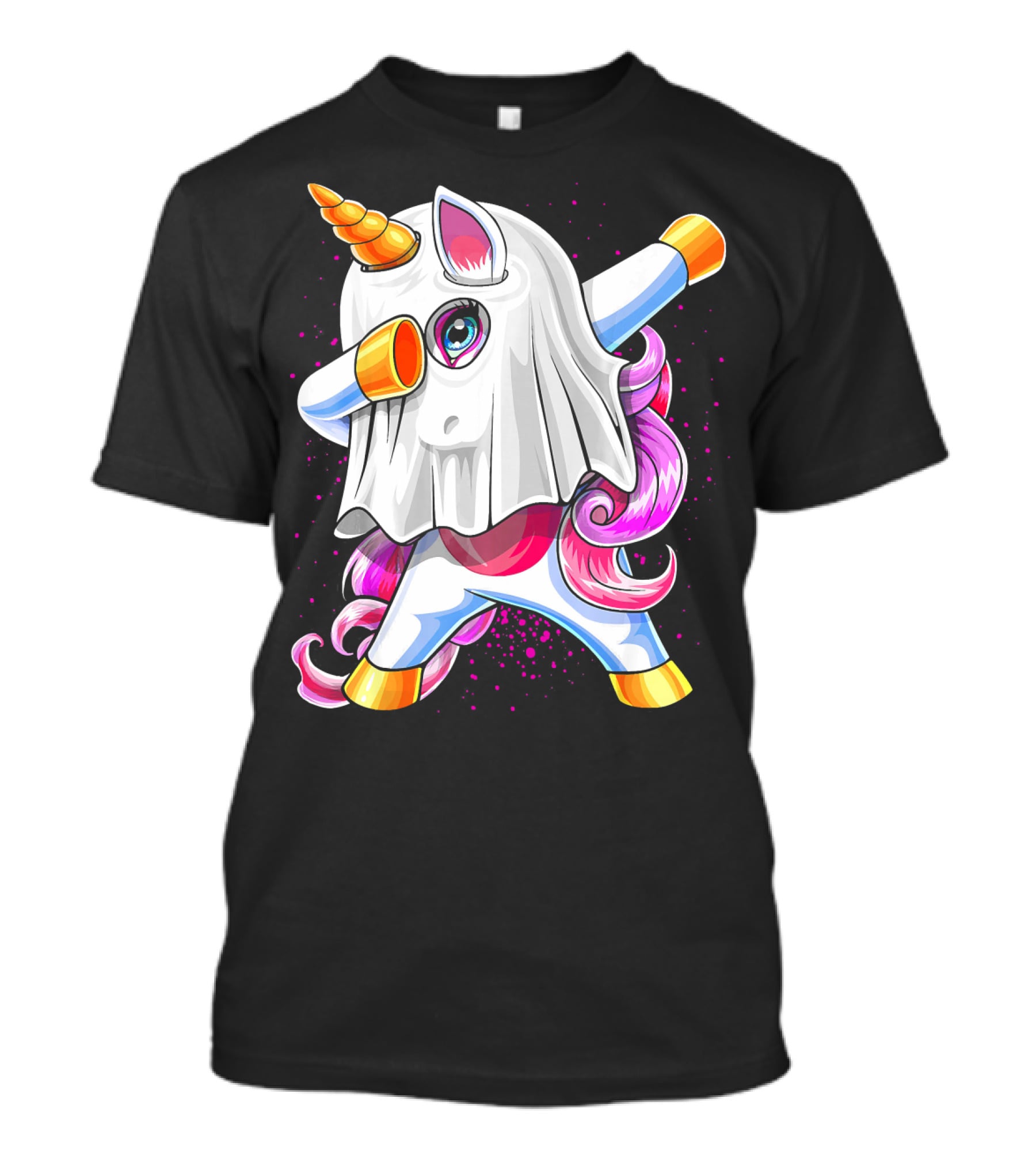 Dabbing Unicorn In Halloween Ghost Costume T-Shirt