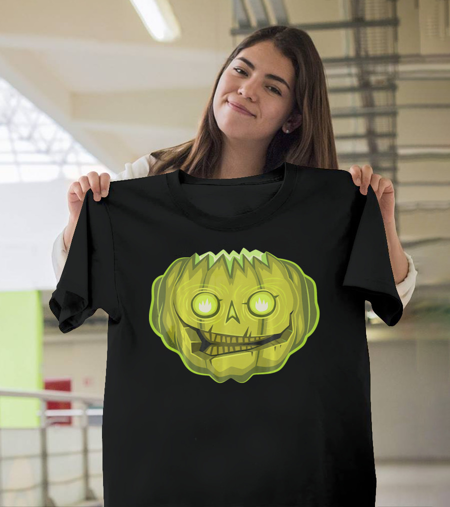 Halloween Zombie Pumpkin Glowing Skull T-Shirt