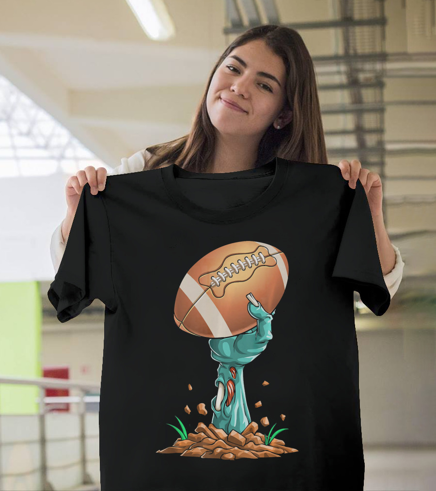 Zombie Hands Rising with Football Victory T-Shirt