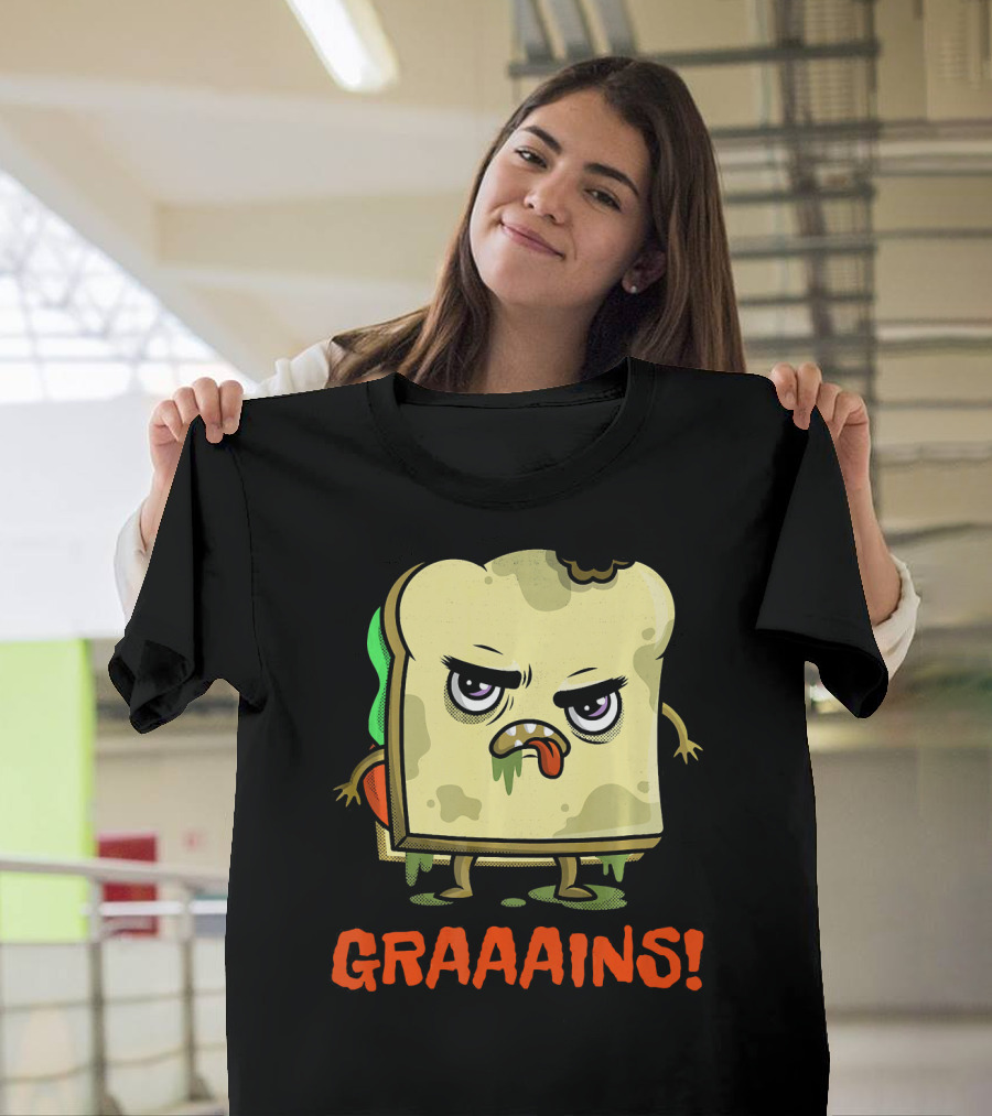 Halloween Zombie Sandwich Graaains Food Grains T-Shirt