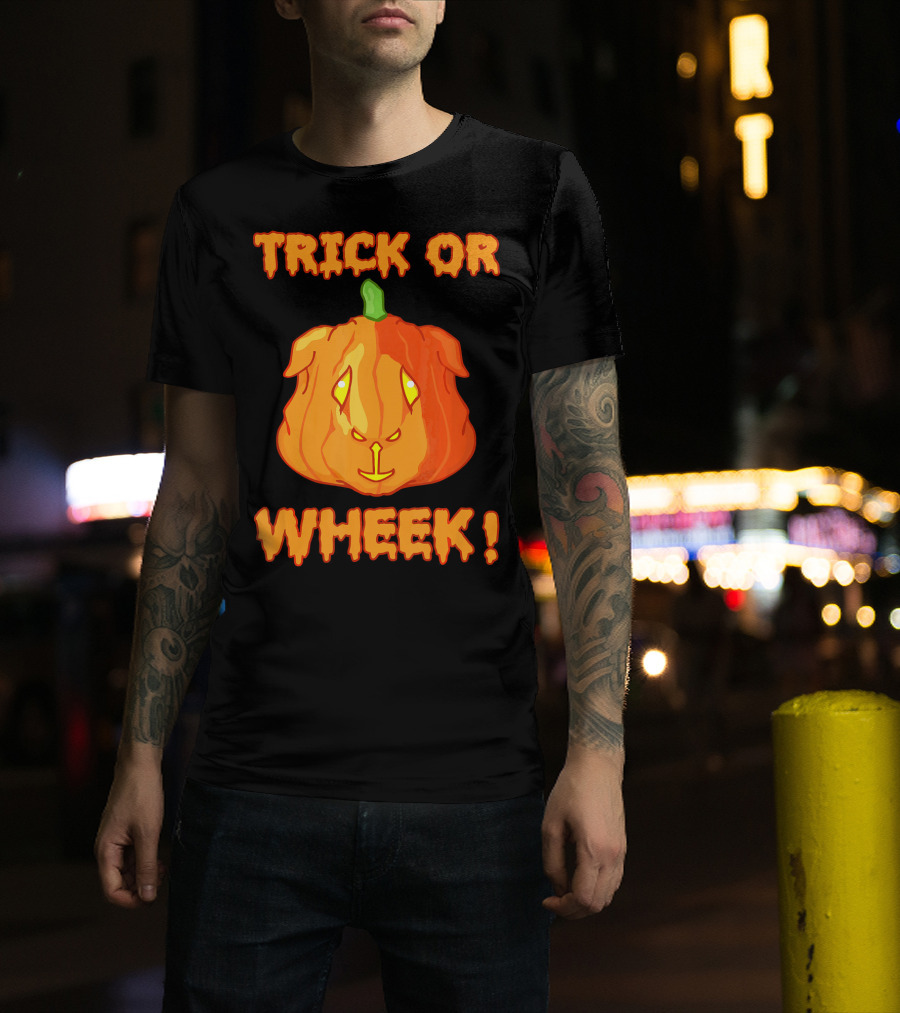 Trick Or Wheek Guinea Pig Jack O Lantern Halloween Fun T-Shirt