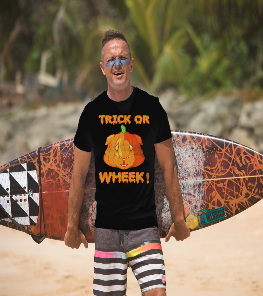 Trick Or Wheek Guinea Pig Jack O Lantern Halloween Fun T-Shirt