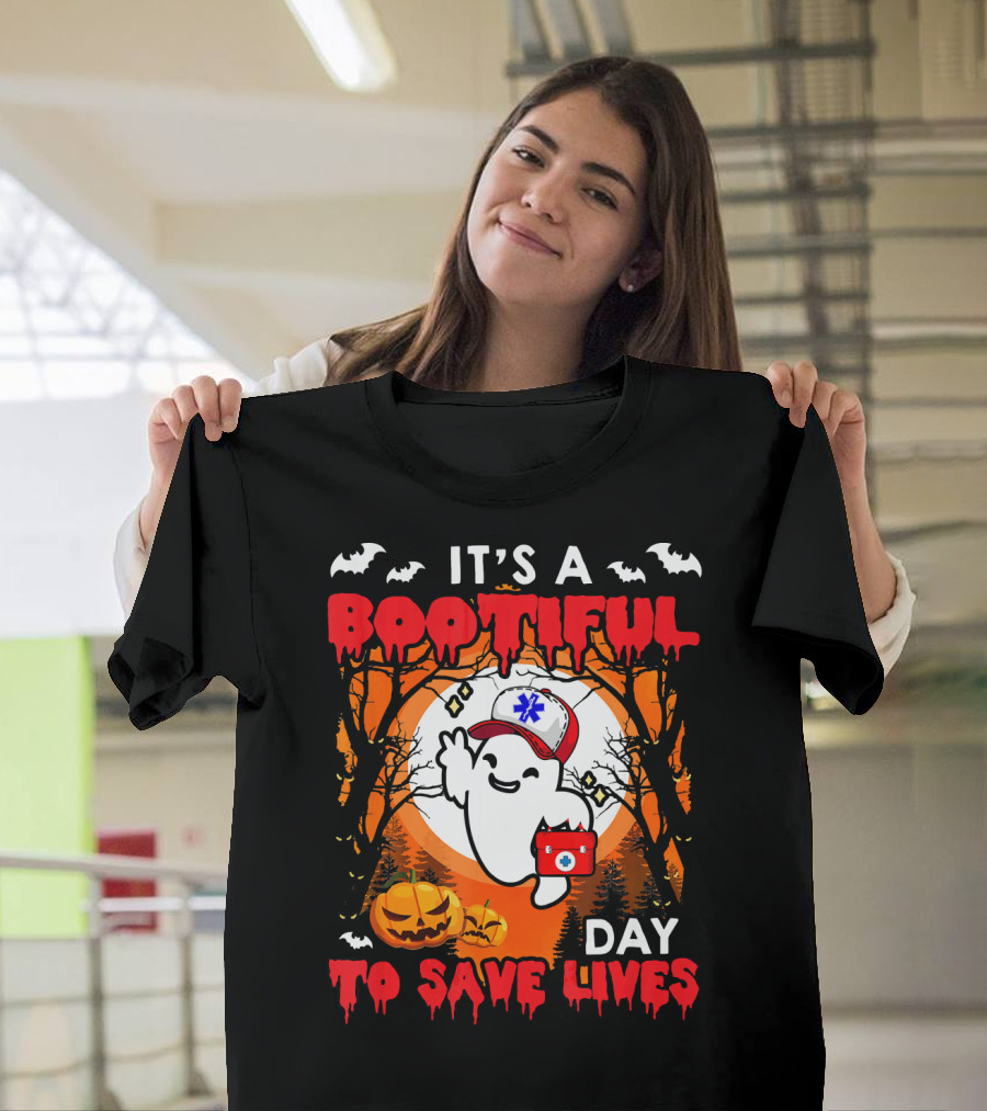It's a Bootiful Day to Save Lives Halloween Costume Boo T-Shirt