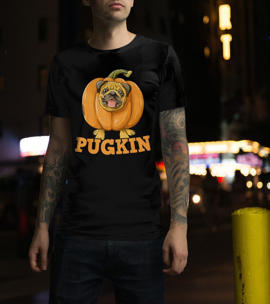 Pugkin Halloween Pug Pumpkin For Pug Lovers T-Shirt