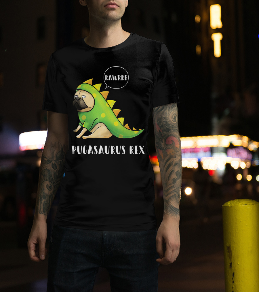 Halloween Pugasaurus Rex Rawrrr Pug T-Shirt