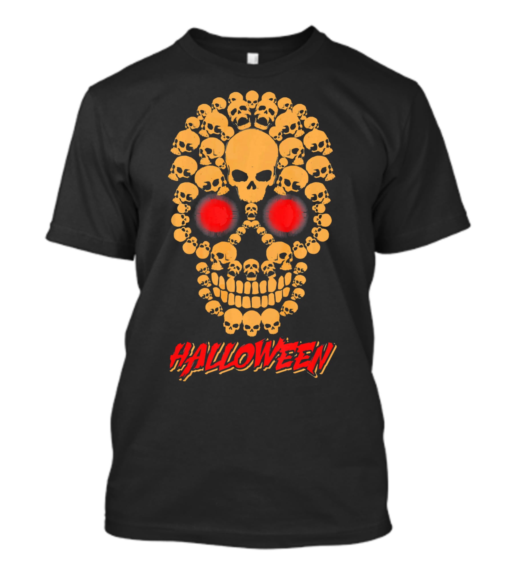 HALLOWEEN Skull Skeleton Zombie Face T-Shirt