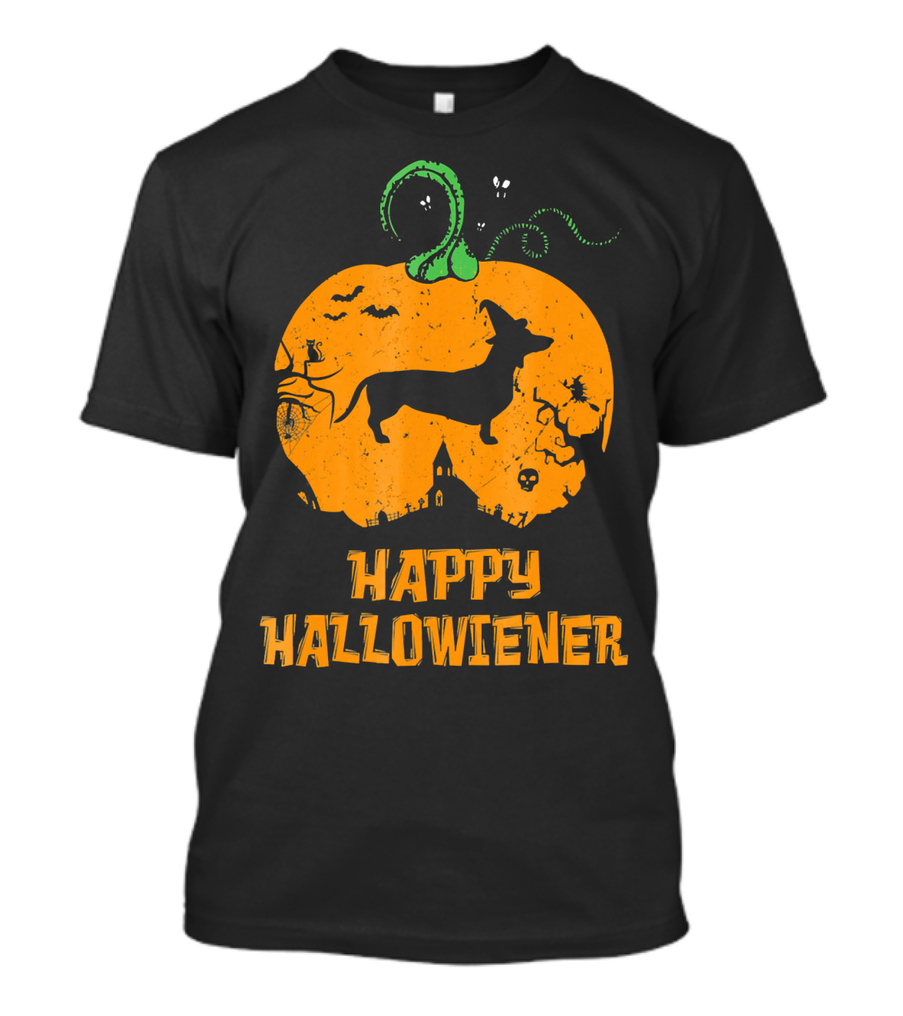 Happy Halloweiner Halloween Dachshund Pumpkin T-Shirt