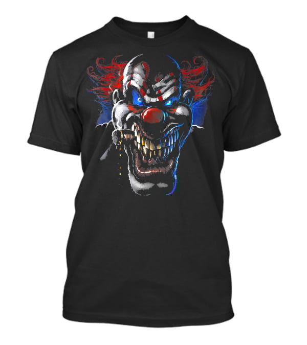 Scary Clown Evil Grinning Red Eyes T-Shirt