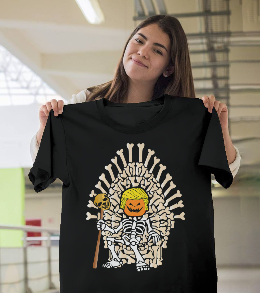 Skeleton Bones Trumpkin Game of Thrones Throne Halloween Pumpkin Head T-Shirt