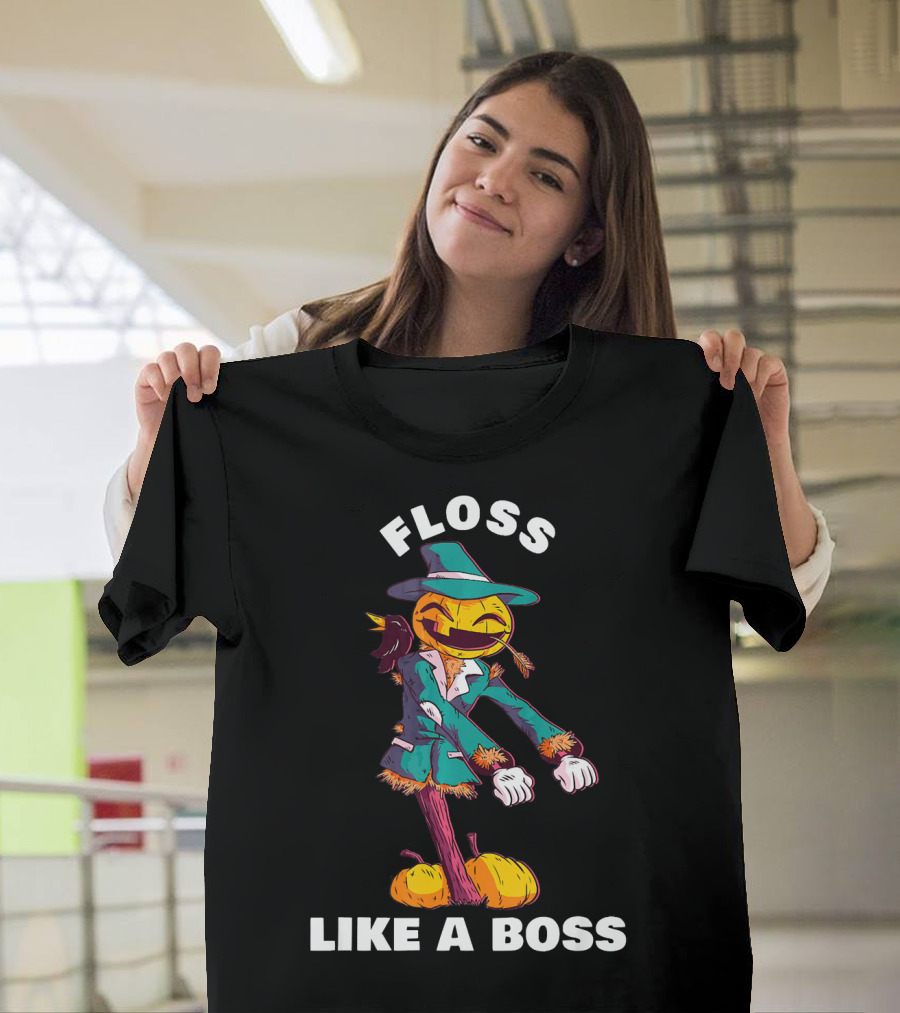 Floss Like A Boss Pumpkin Scarecrow Dance T-Shirt