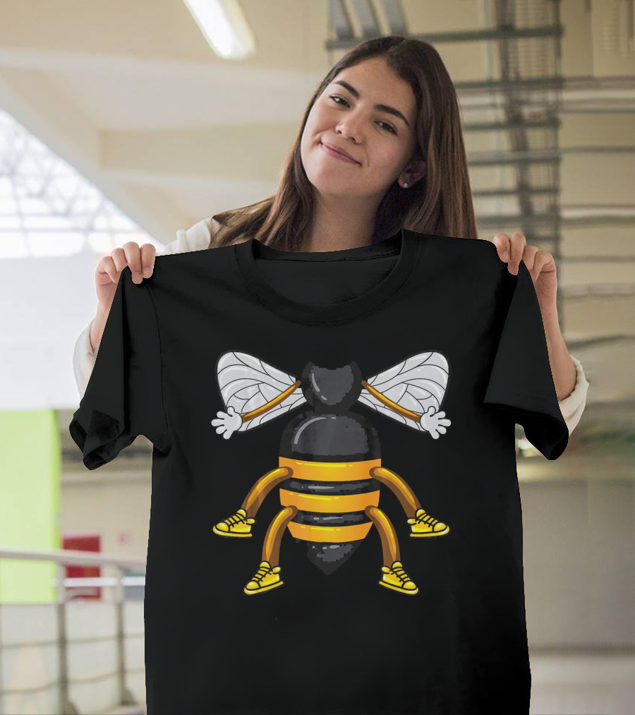 Funny Bee Costume with Sneakers and Cartoon Style Honeybee T-Shirt