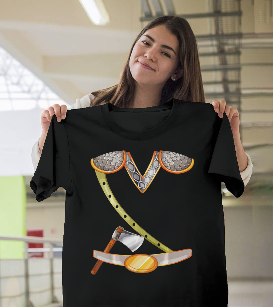 Viking Costume Norse Axe and Armor Halloween Idea T-Shirt