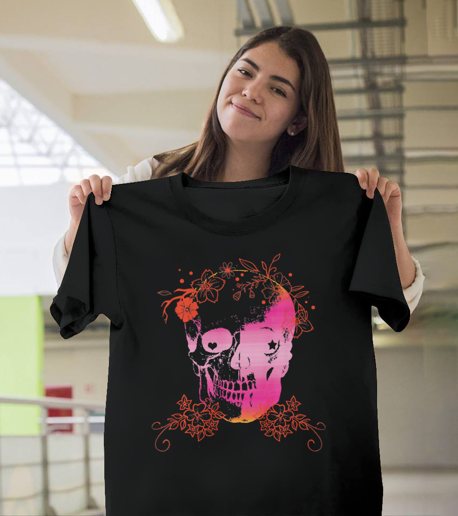 Flower Skull Halloween Dia De Los Muertos Floral T-Shirt
