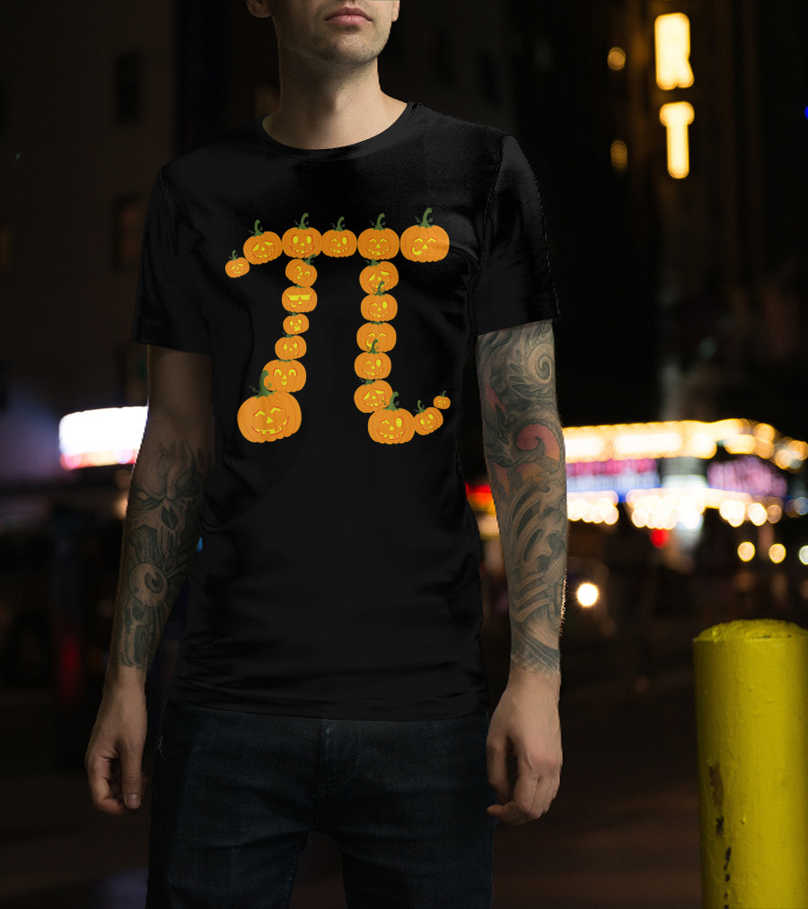 Halloween Pumpkin Pi Symbol Math Fun T-Shirt
