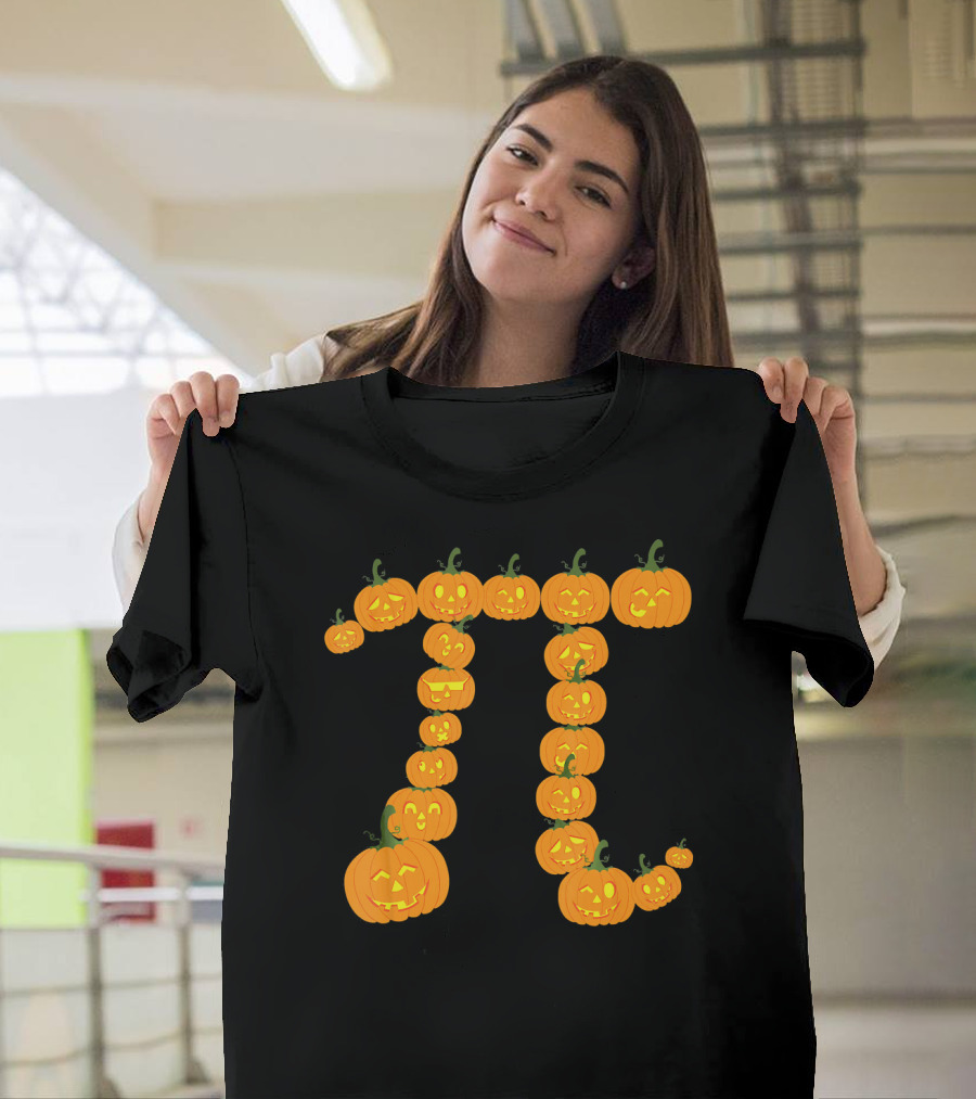 Halloween Pumpkin Pi Symbol Math Fun T-Shirt