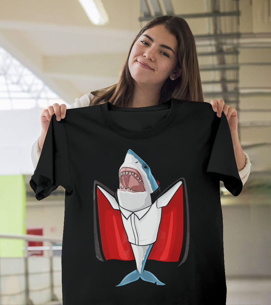 Halloween Shark Vampire Funny Costume T-Shirt