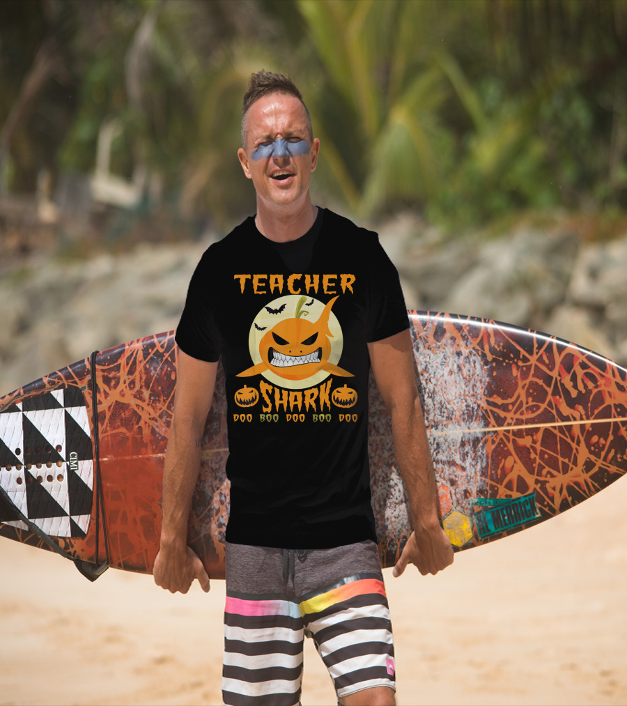 Teacher Shark Doo Doo Boo Boo Pumpkin Halloween T-Shirt