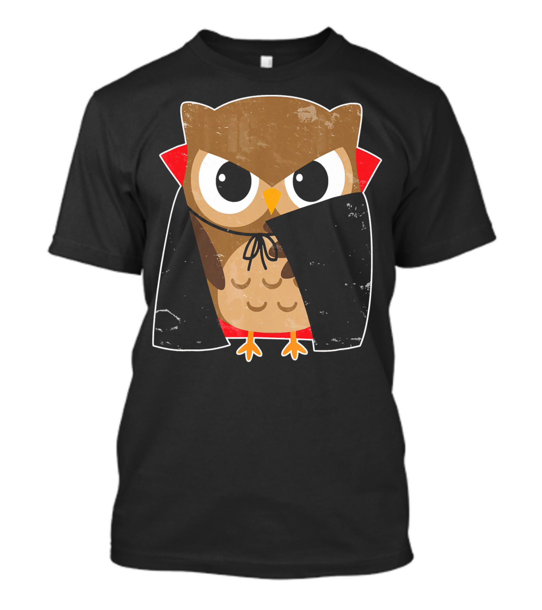 Halloween Owl Dressed As Dracula In Cape T-Shirt