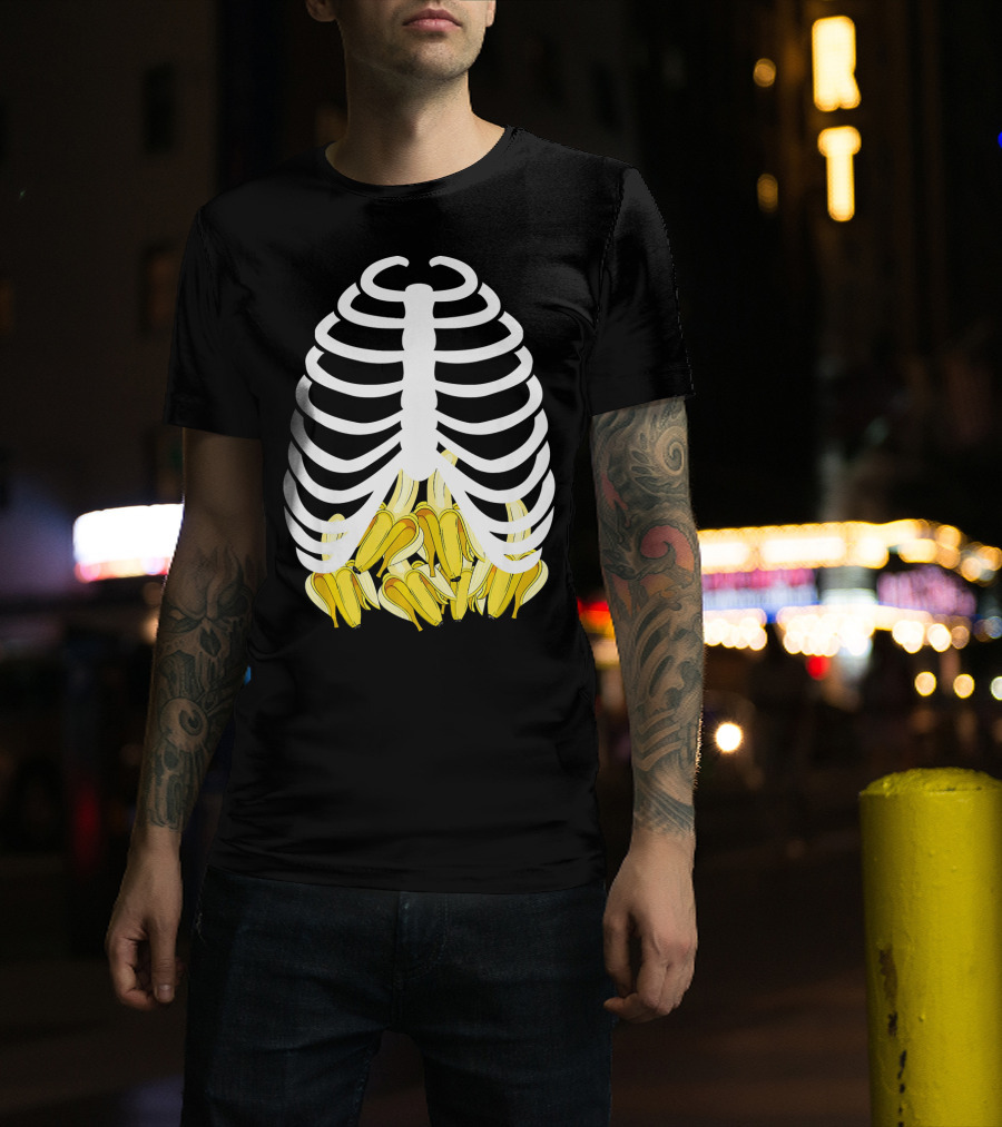 Halloween Rib Cage Banana Costume Adult Youth Kids T-Shirt