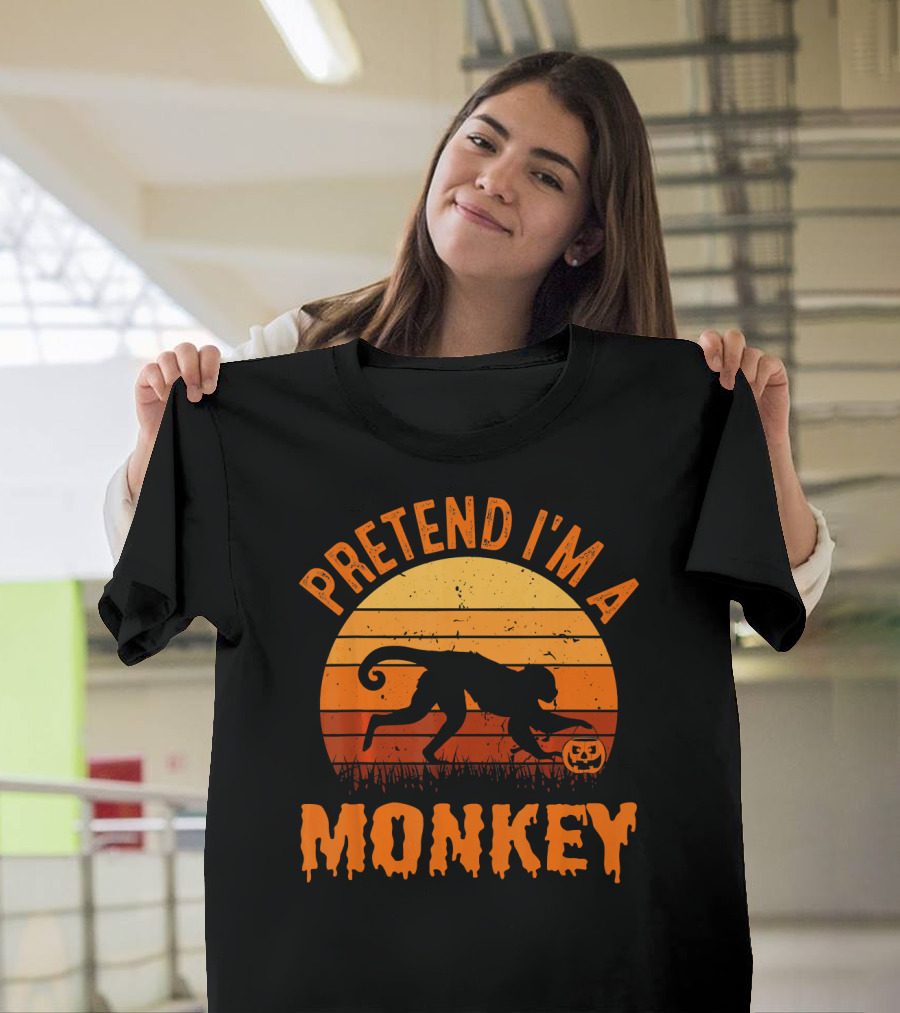 Pretend I’m a Monkey Halloween Sunset T-Shirt