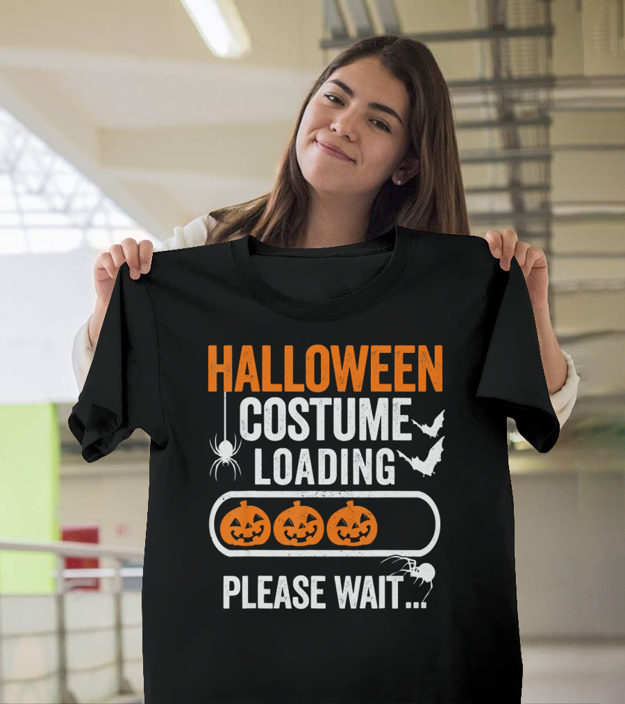 Halloween Costume Loading Please Wait Pumpkin Gamer T-Shirt