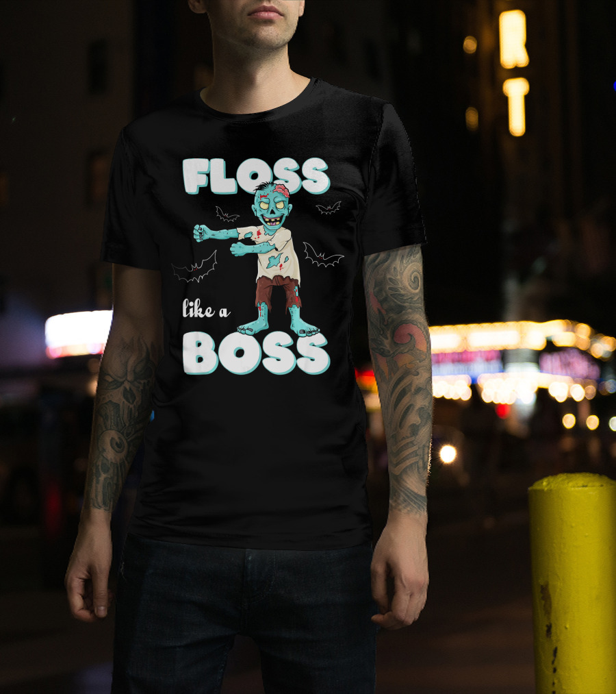 Floss Like A Boss Zombie Dancing With Bats T-Shirt