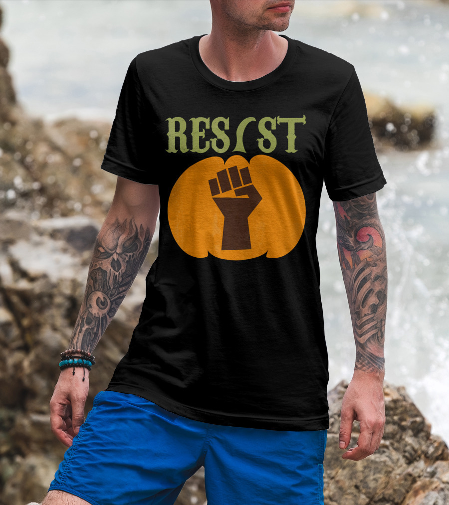 Resist Halloween Pumpkin Fist Political T-Shirt