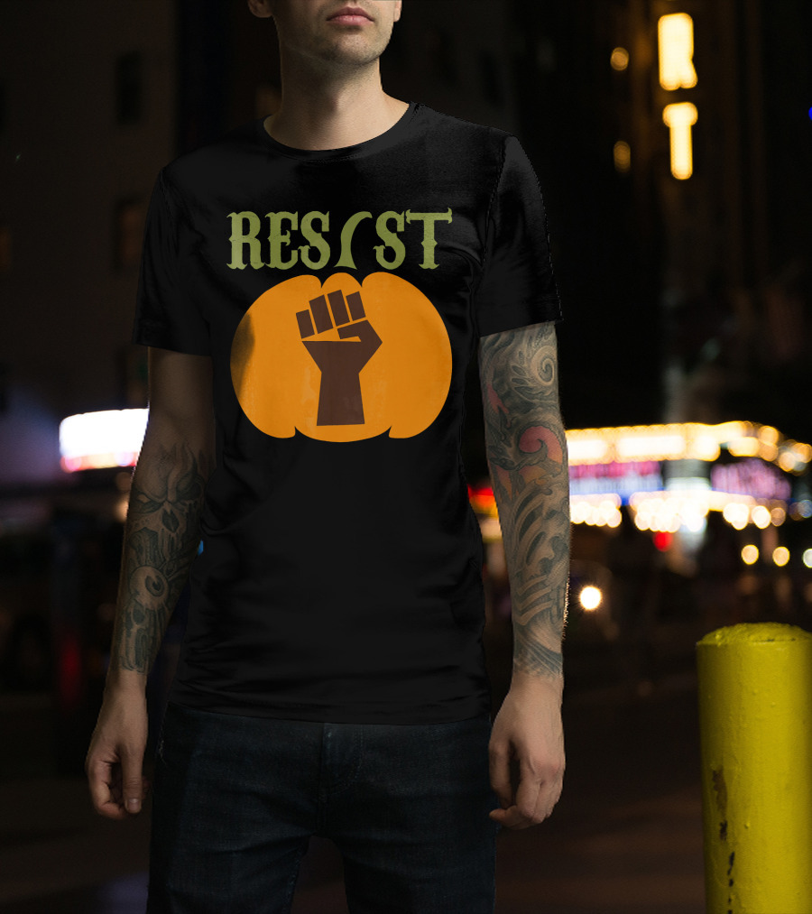 Resist Halloween Pumpkin Fist Political T-Shirt