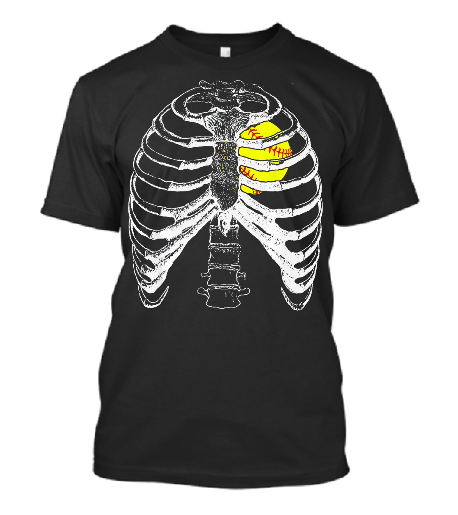 Ribcage Softball Heart Anatomy T-Shirt