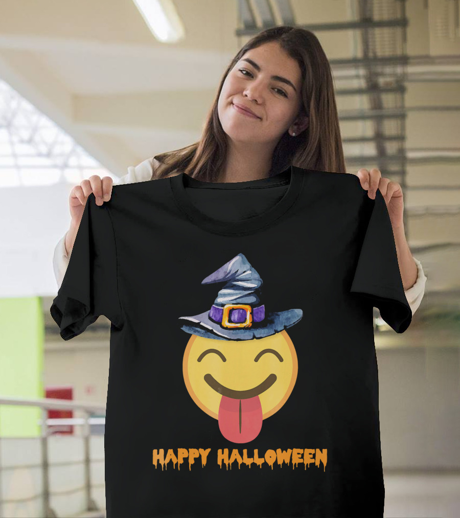 Happy Halloween Witch Hat Emoji T-Shirt