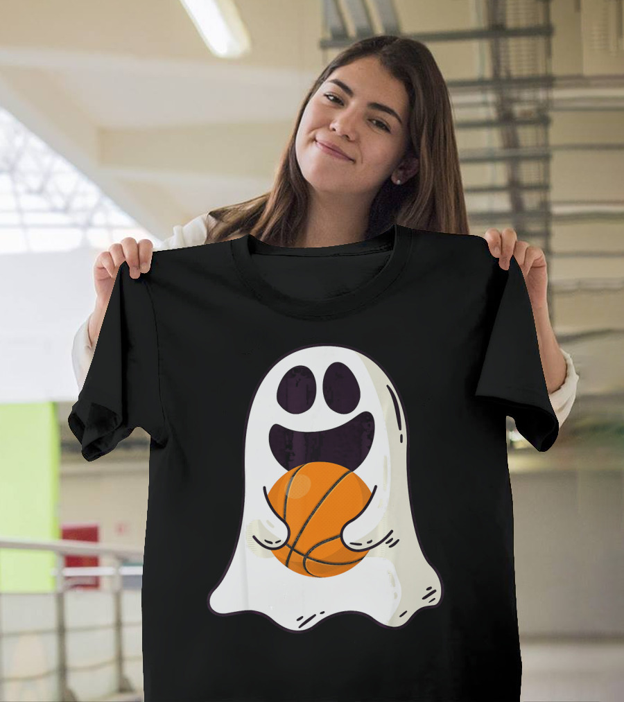 Ghost Basketball Halloween Spirit Dribble T-Shirt