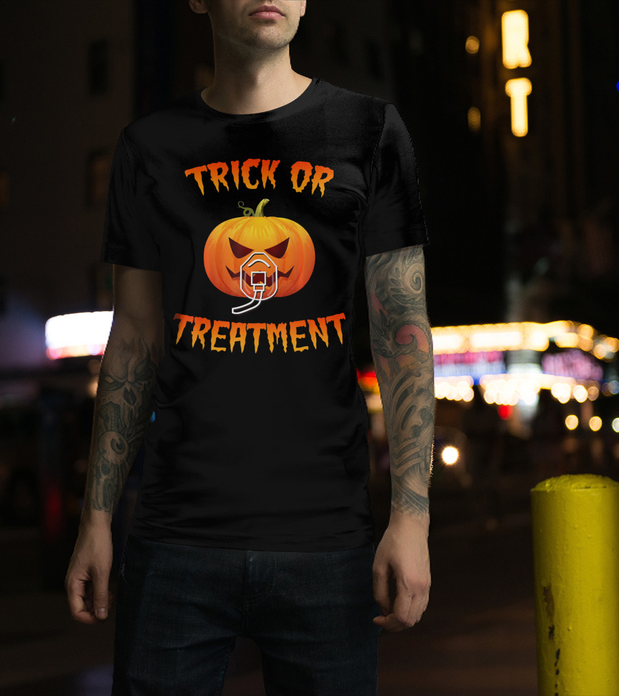 Trick Or Treatment Halloween Respiratory Therapist Pumpkin T-Shirt