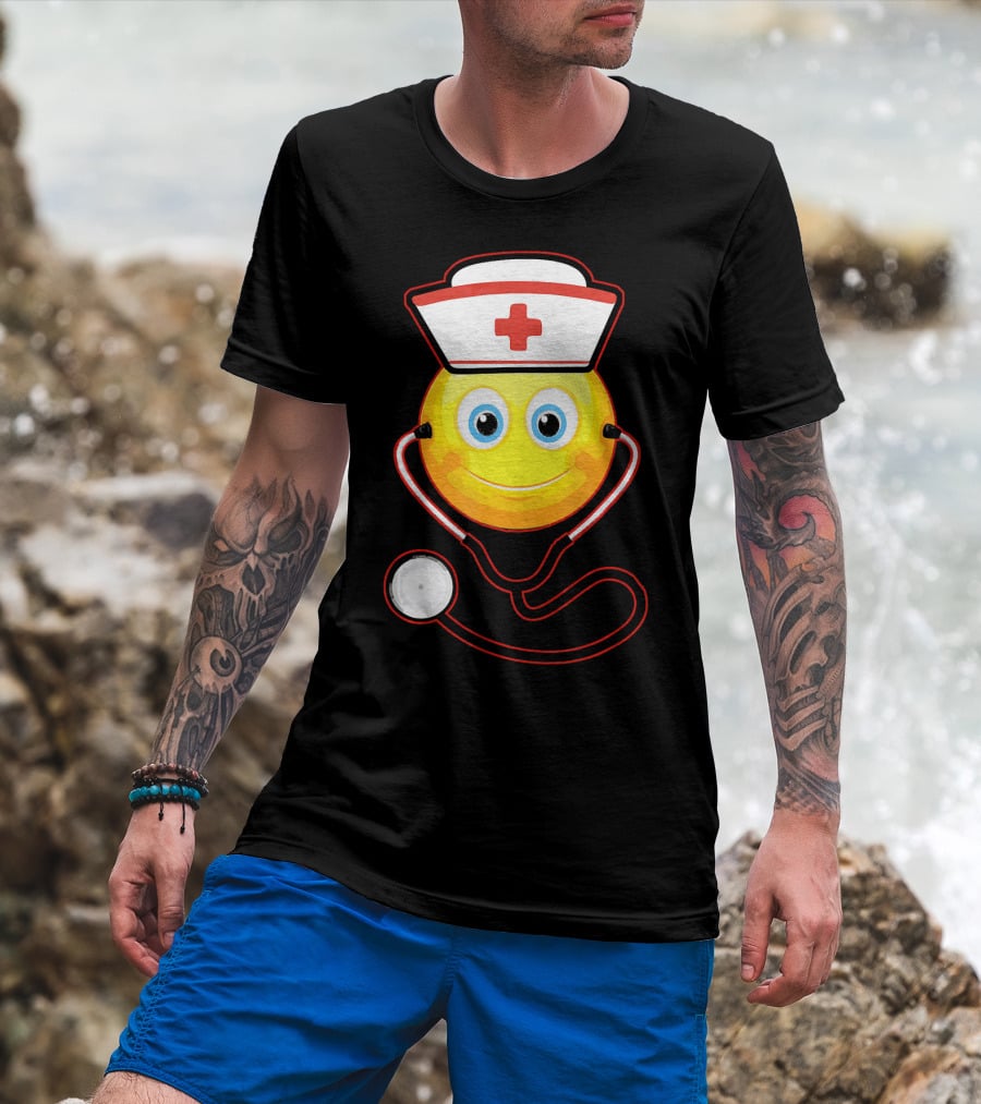 Smiley Nurse Stethoscope Halloween Girls T-Shirt