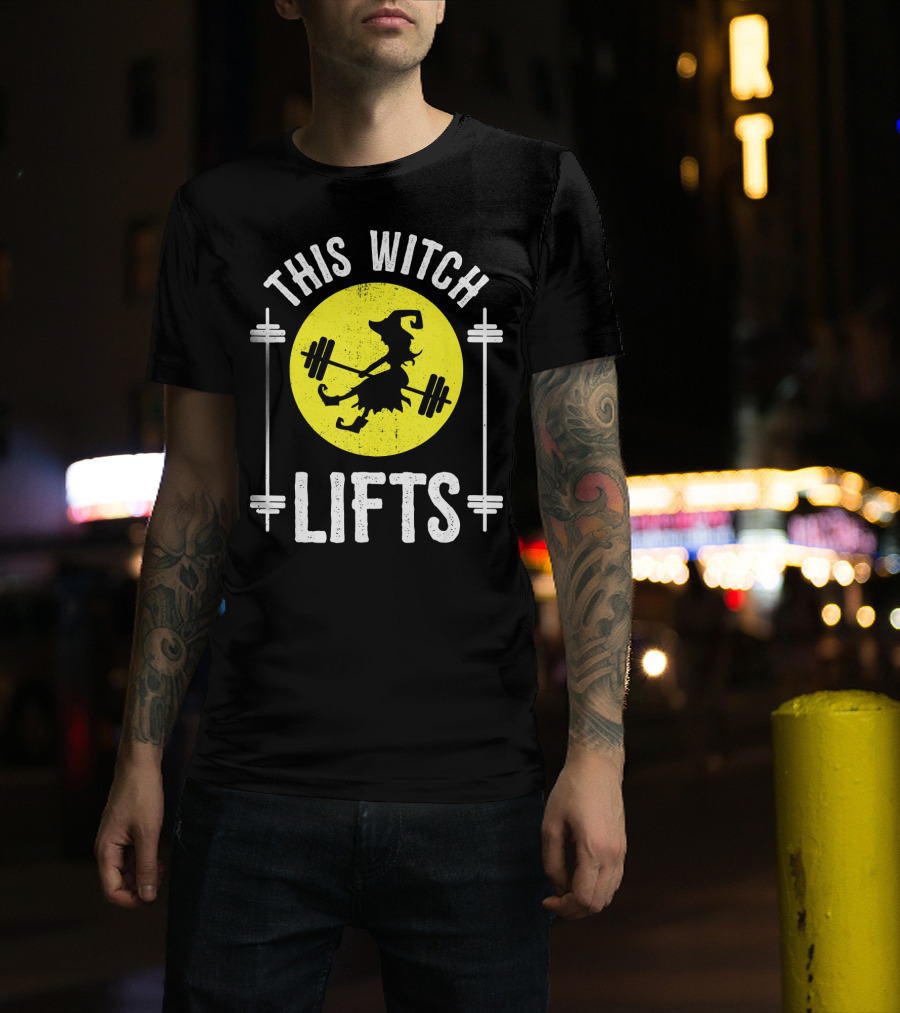 This Witch Lifts Halloween Fitness Barbell T-Shirt