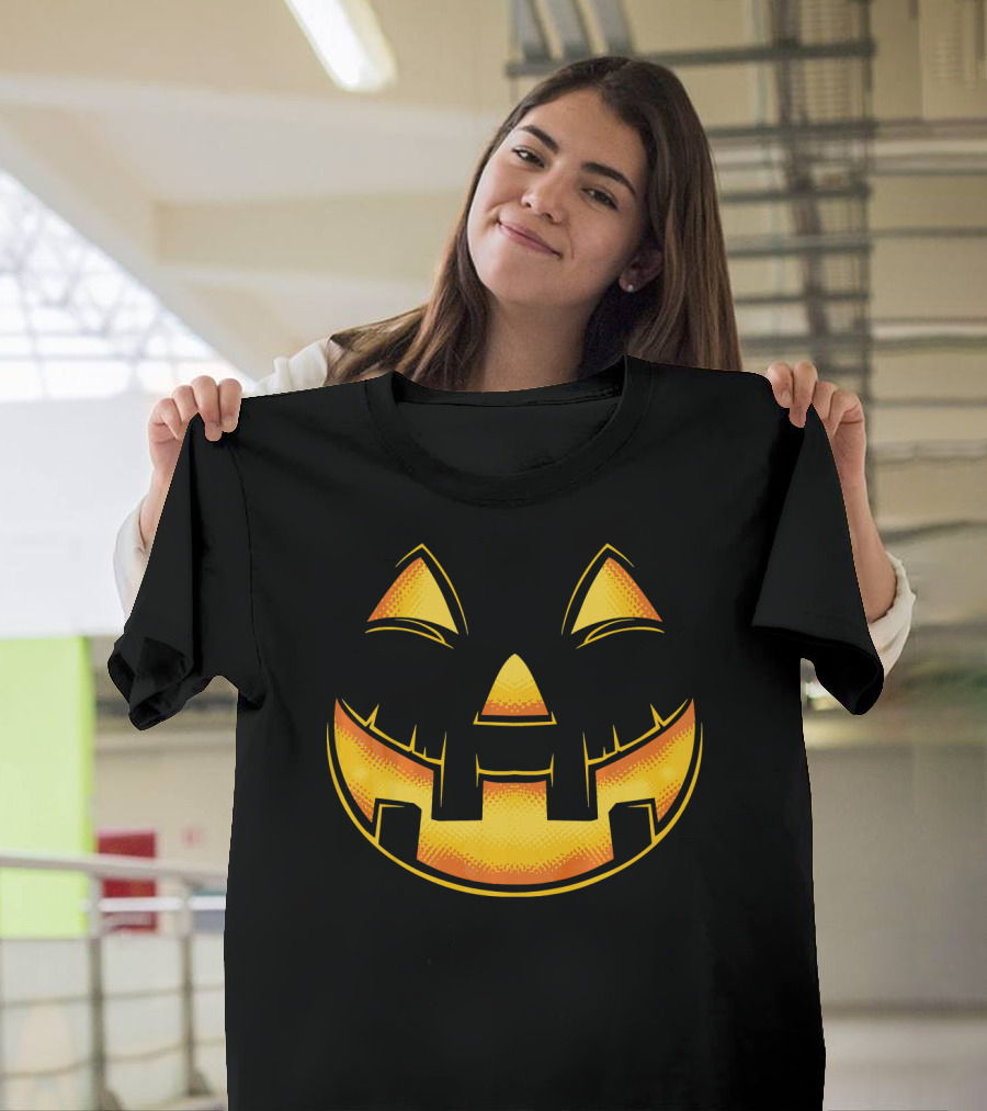Funny Pumpkin Face Halloween Jack O Lantern T-Shirt
