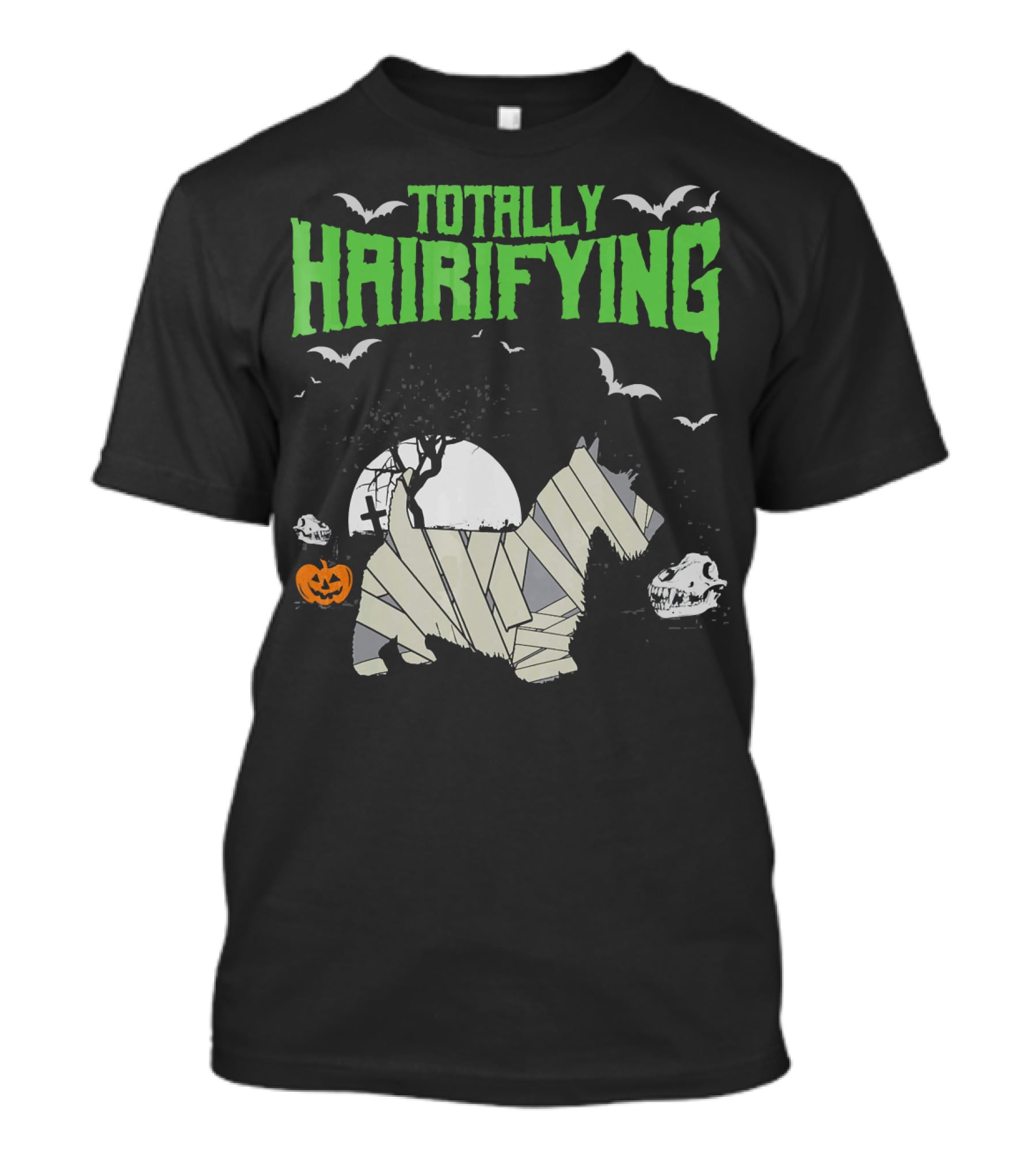 Totally Hairifying Frightening Mummy Sco Halloween Scene T-Shirt