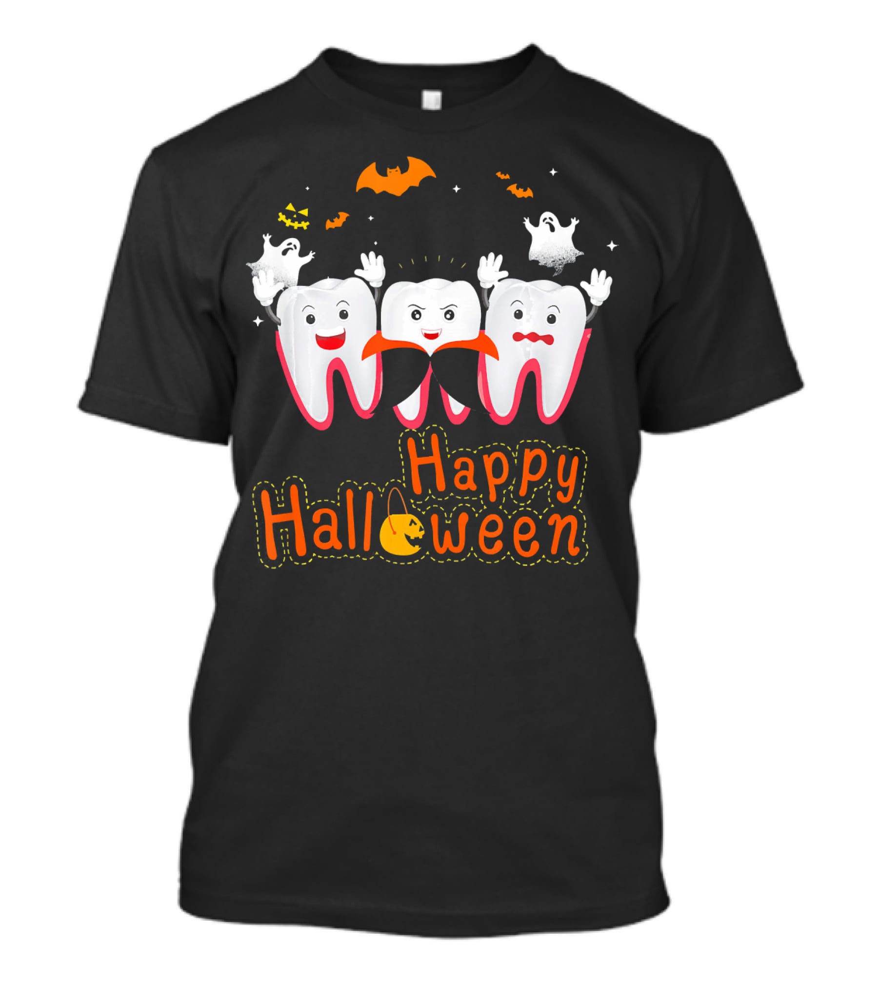 Happy Halloween Funny Ghosts And Teeth T-Shirt