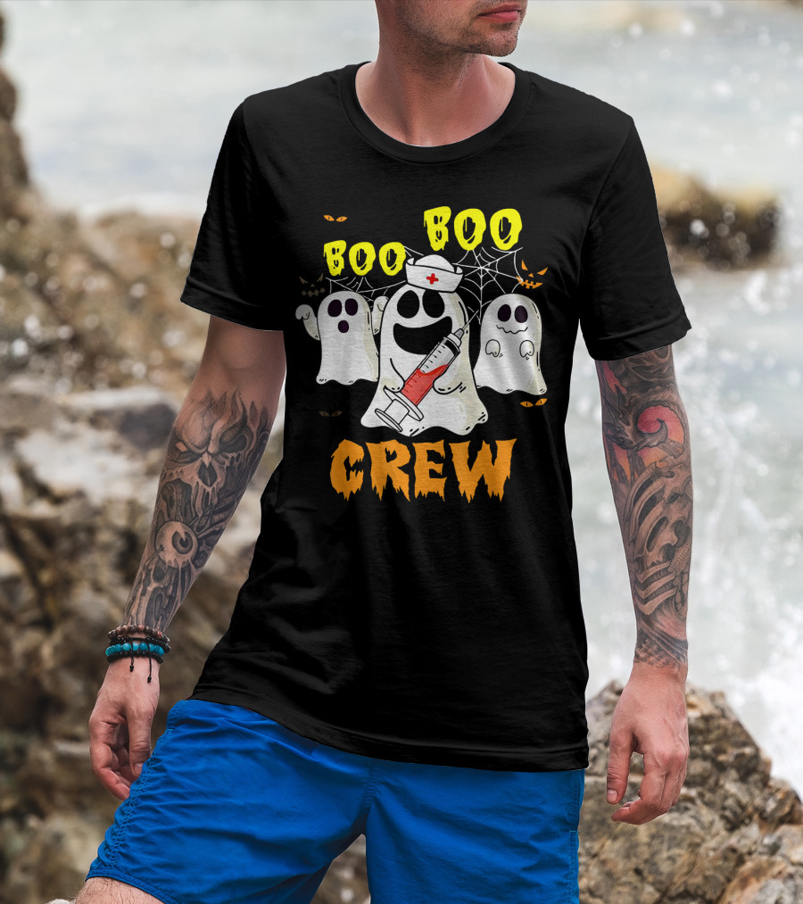 Boo Boo Ghost Nurse Crew Halloween Spooky Nurse Team T-Shirt