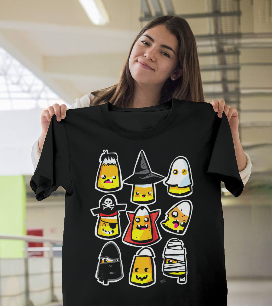 Halloween Holiday Candy Corn Kawaii Cute Costumes T-Shirt