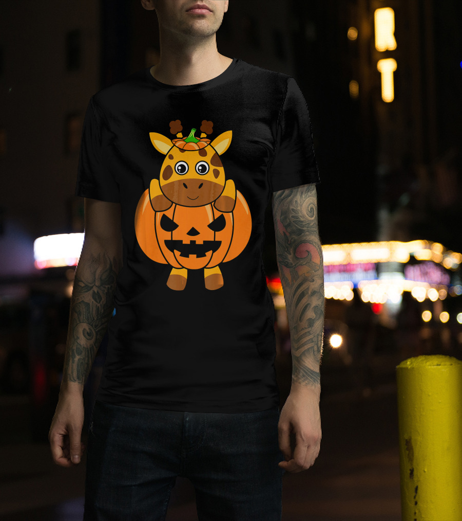Adorable Giraffe Pumpkin Halloween Costume Body T-Shirt