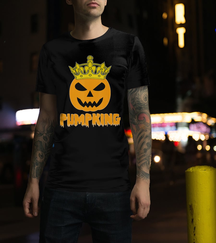Pumpking Crowned Jack-o'-Lantern Halloween Couple Humor T-Shirt