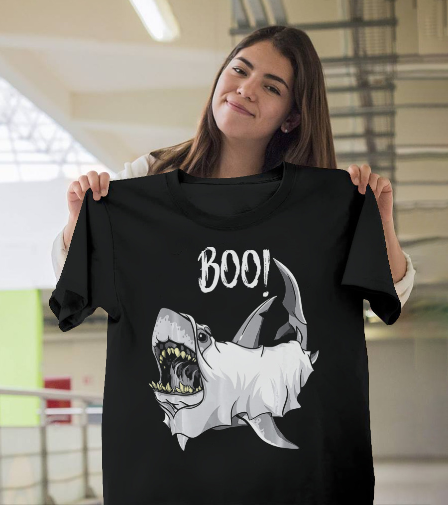 BOO Great White Shark Ghost T-Shirt