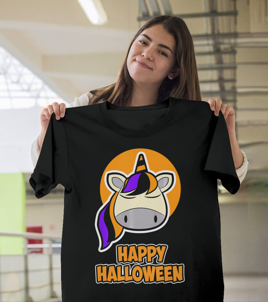 Happy Halloween Colorful Sleeping Unicorn T-Shirt