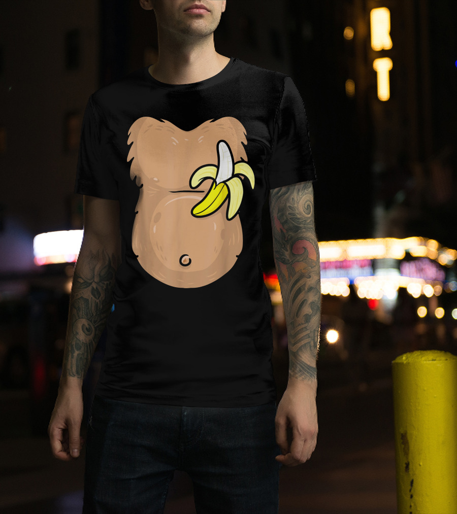 Monkey Costume Banana Belly T-Shirt