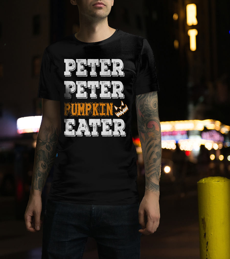 Peter Peter Pumpkin Eater Jack-O'-Lantern Face T-Shirt