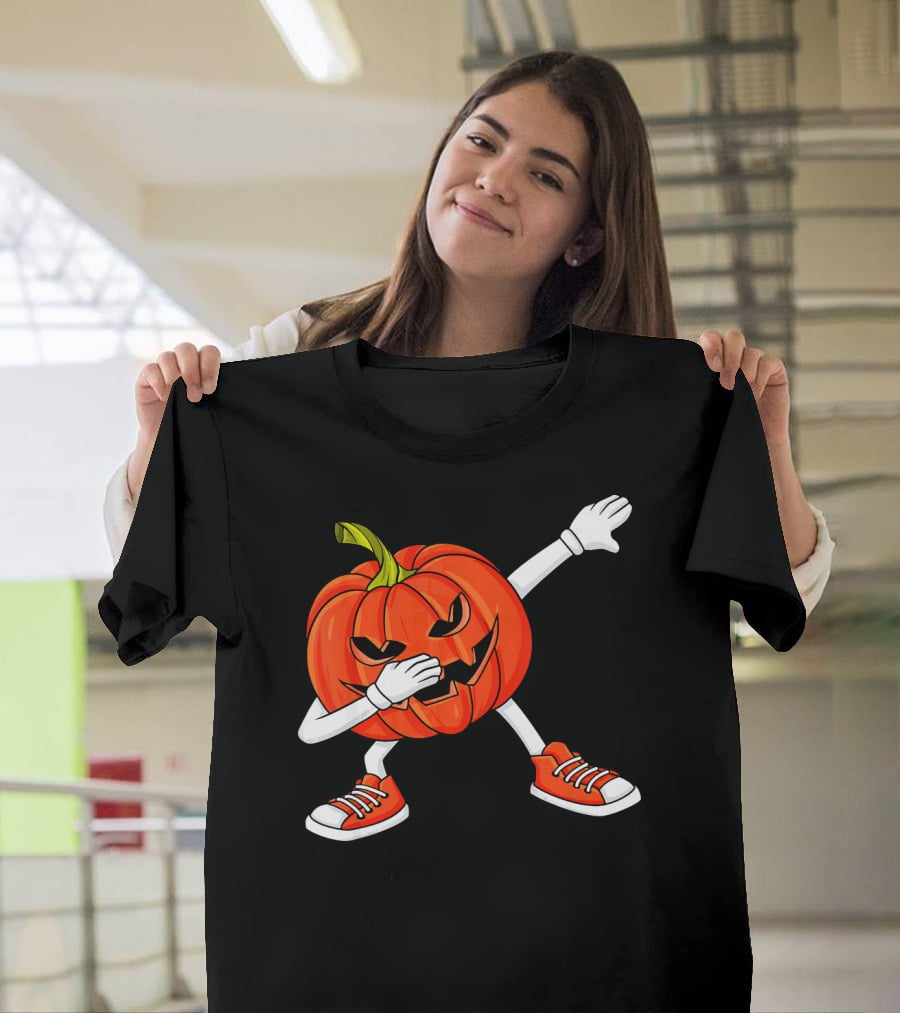 Dabbing Jack O Lantern Pumpkin Dance Pose T-Shirt