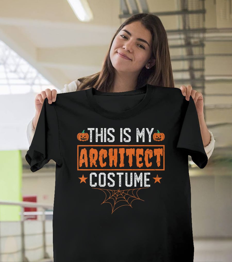 This Is My Architect Costume Halloween Pumpkins And Spiderweb T-Shirt
